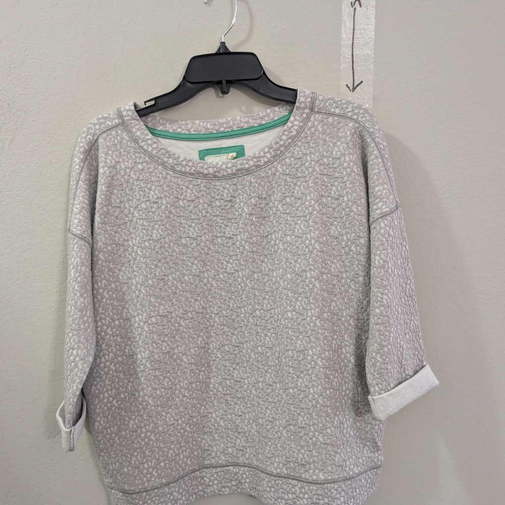 Anthropologie Gray Patterned Sweatshirt